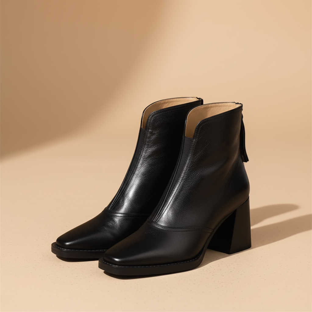 Πολυτελη μποτακια με μεσαιο τακουνι