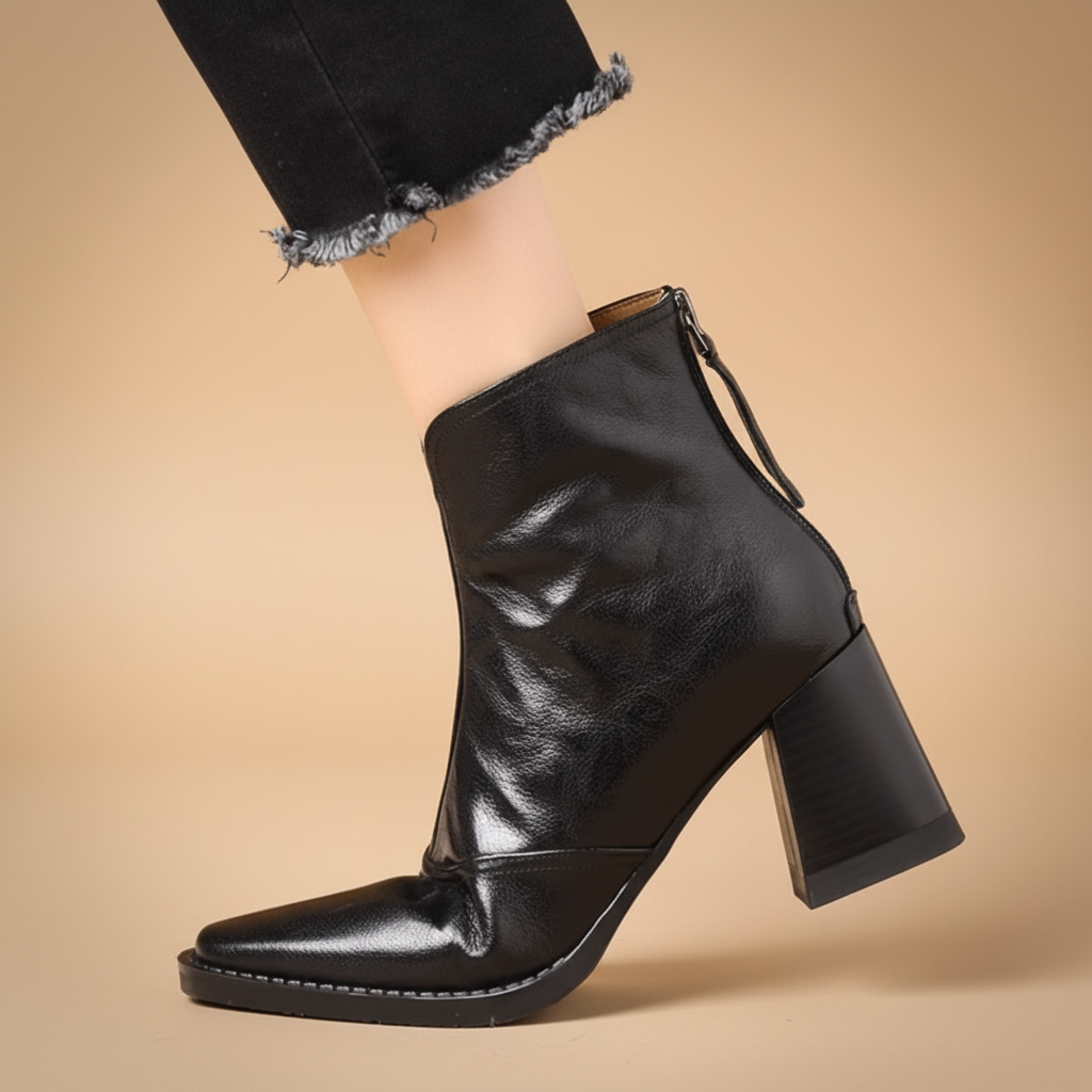 Πολυτελη μποτακια με μεσαιο τακουνι