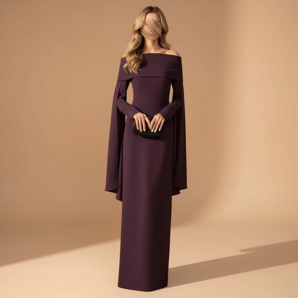 Off-Shoulder Σατέν Gala Φόρεμα