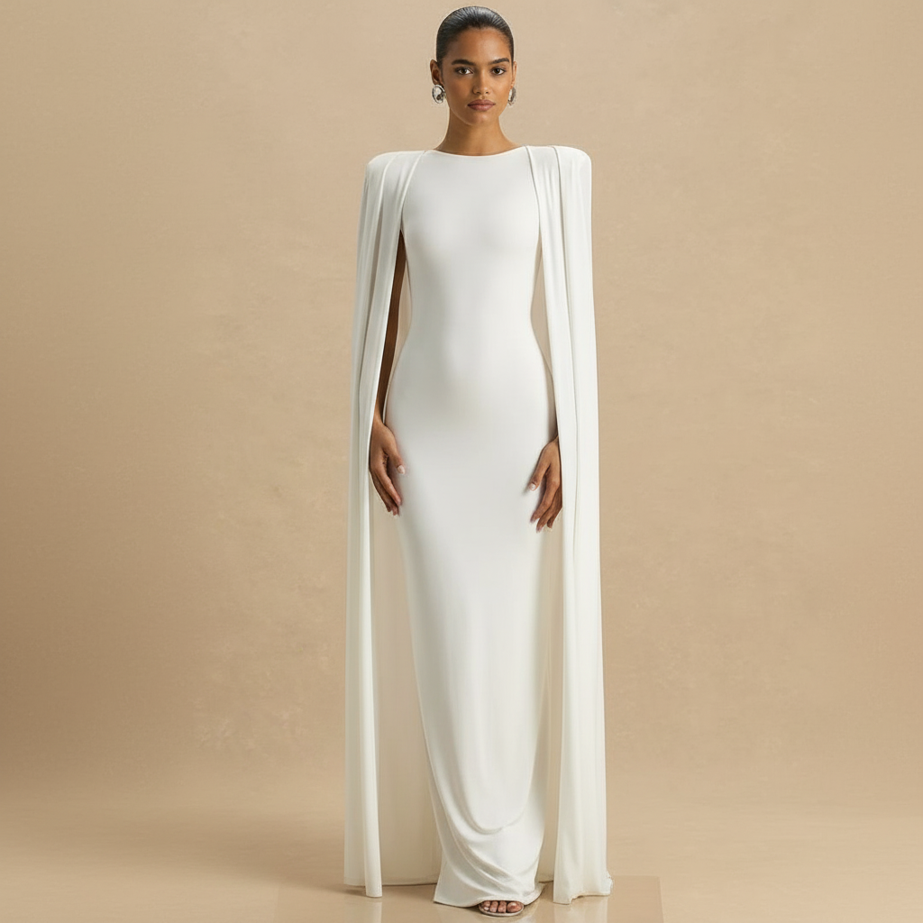 Μαξί Φόρεμα με Κάπα