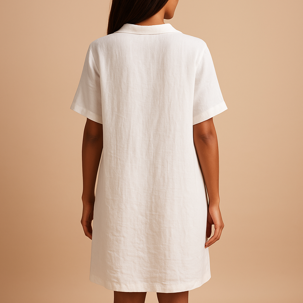 Midi-jurk voor dames tot op de knie, gemaakt van ademende stof met flatterende pasvorm, perfect voor vakanties, zomer en feestelijke gelegenheden